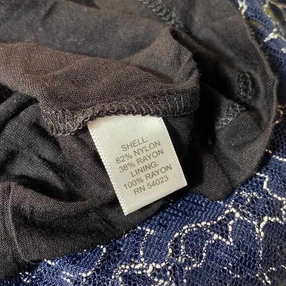 Banana Republic Tank Top Lace Floral Blue Yellow Layered Size 0 Eyelet Keyhole - Picture 6 of 8